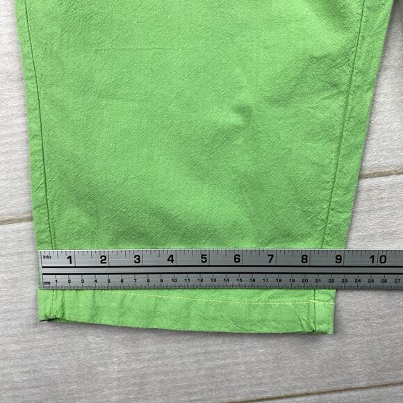 Cappagallo Pants Womens PM Green Capri 100% Cotton Pull On Drawstring - Picture 5 of 10